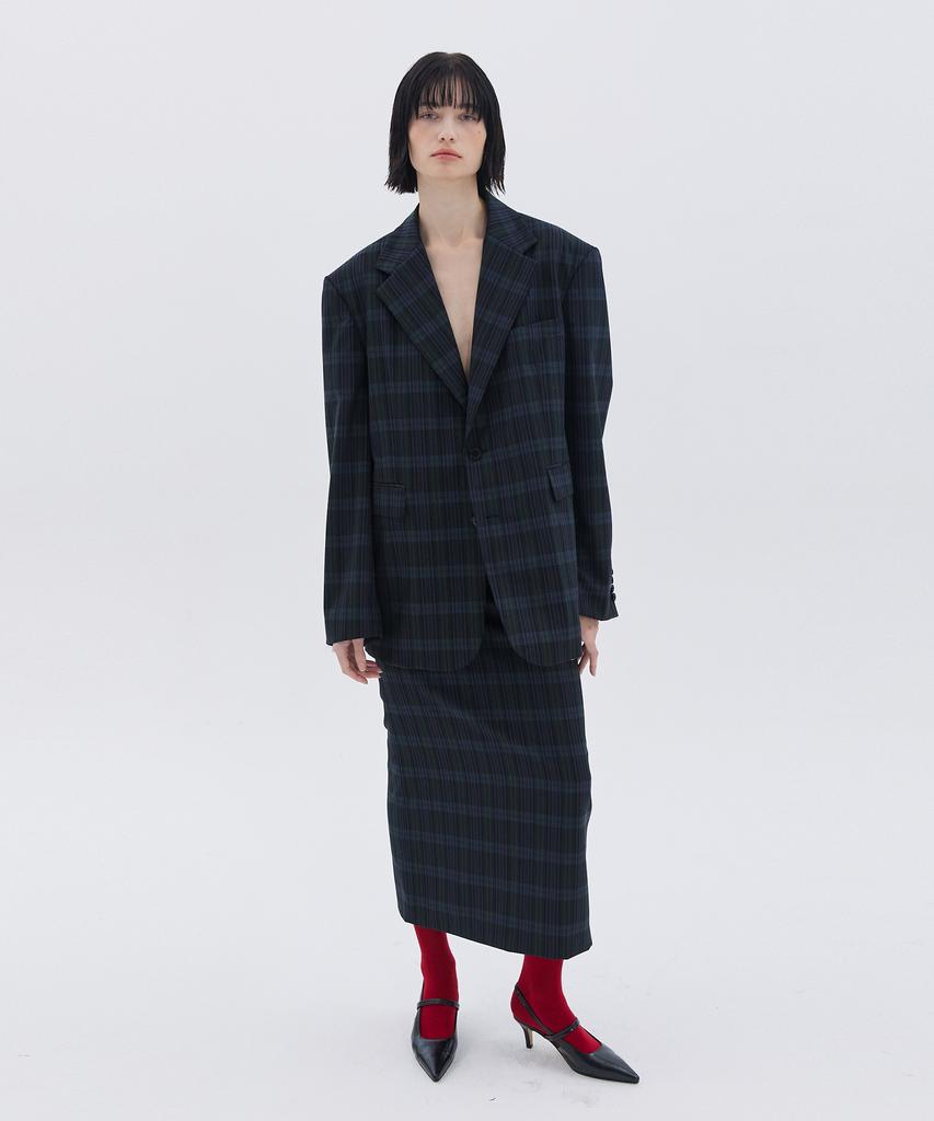 Bedermi Check Tailored Long Skirt