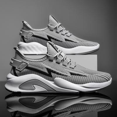 2025 Spring New Men's Sports and Leisure Running Shoes Breathable Comfortable Lightweight Men's Shoes Knitted Shoes