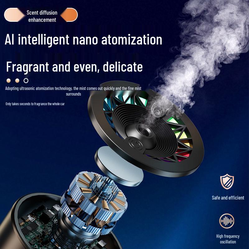 Light-Chasing Aroma Diffuser: Starry Sky Car Perfume, Smart Spray Humidifier, Automatic Interior Fragrance Generator