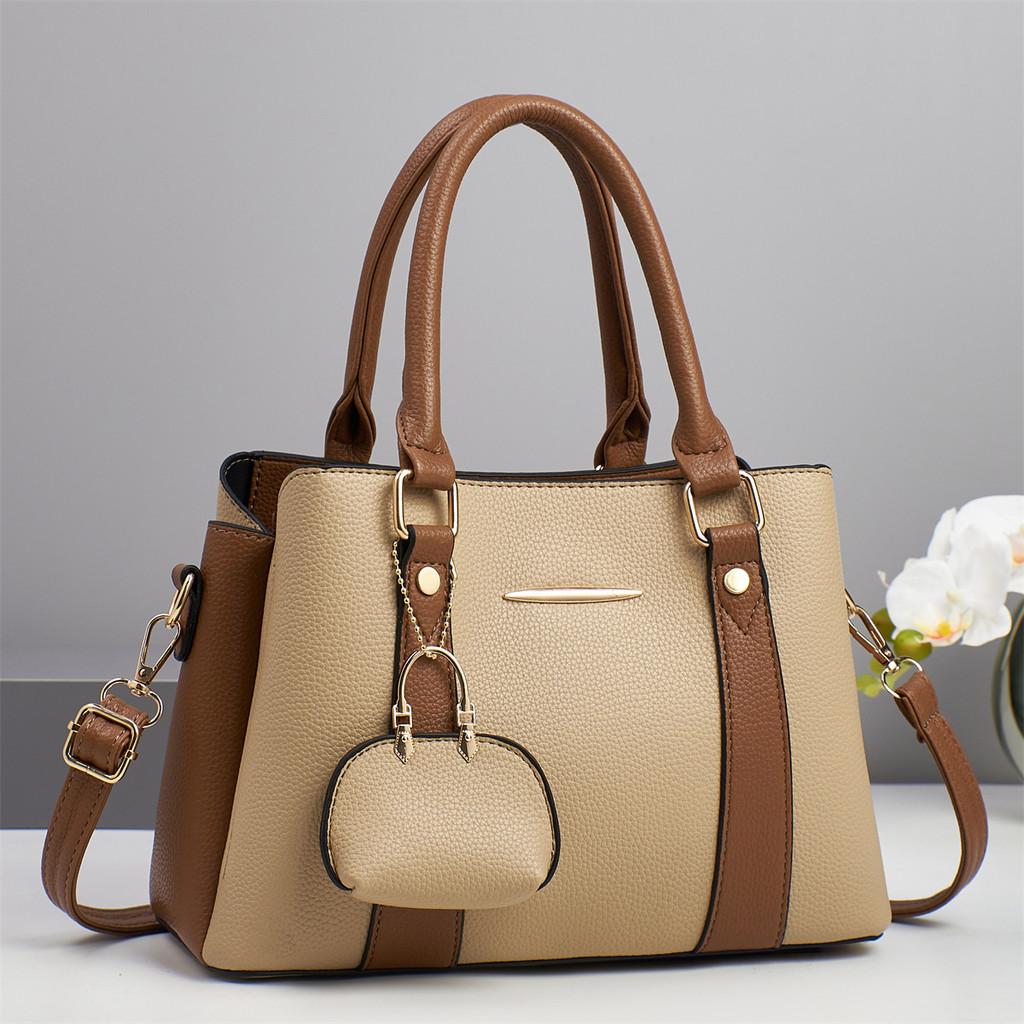Pu Small Crossbody Bag With Contrast Color Block Pocket For Daily Use