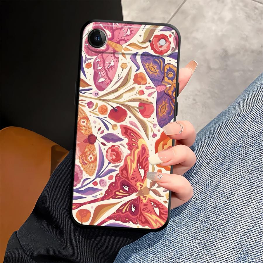 Case for Apple iPhone 17 Pro Max Air 12 15 Pro 7 8 XR XS MAX 13 14 16 11 Funda Phone Cover Cartoon Flower Butterfly