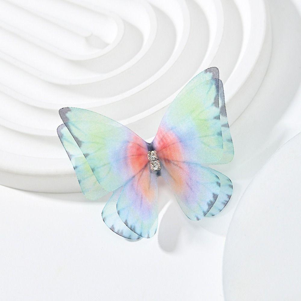 3D Organza Fabric Butterfly Appliques Double-layer Clothes Sewing Patch Bridal Hair Accessories