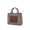 Daks Brown Leather Houndstooth Check Tote Bag M