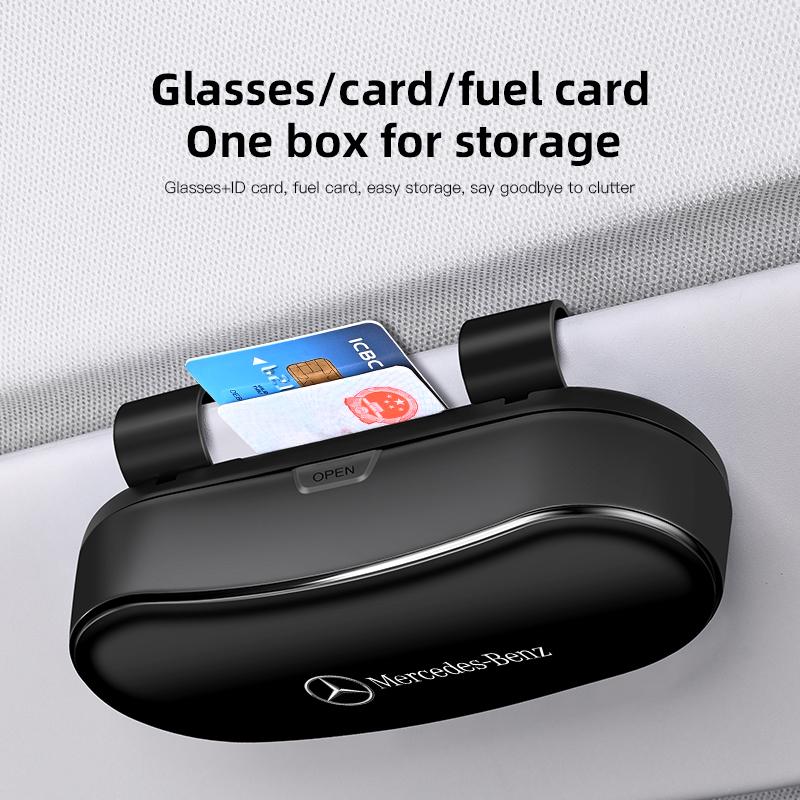 ULA5 Car Sun Visor Glasses Case Anti-Scratch Sunglasses Storage Box For Mercedes-Benz GLC X253 X254 C-Class W205 W206 A-Class W177 GL