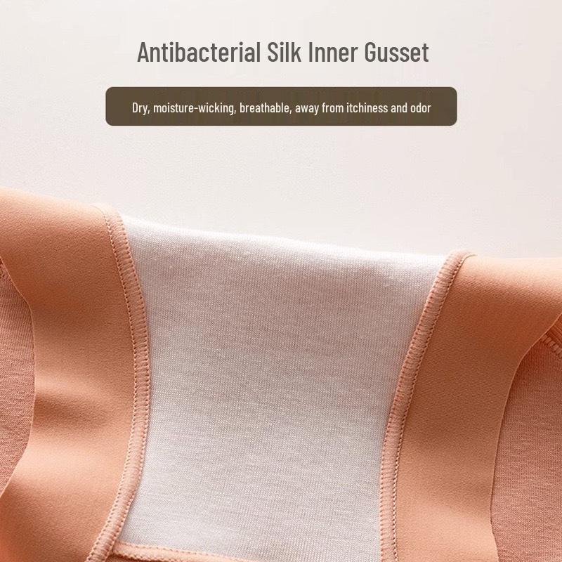 5A Xinjiang Long-staple Cotton High-Waisted Women's Tummy Control Seamless Breathable Plus Size Briefs.
