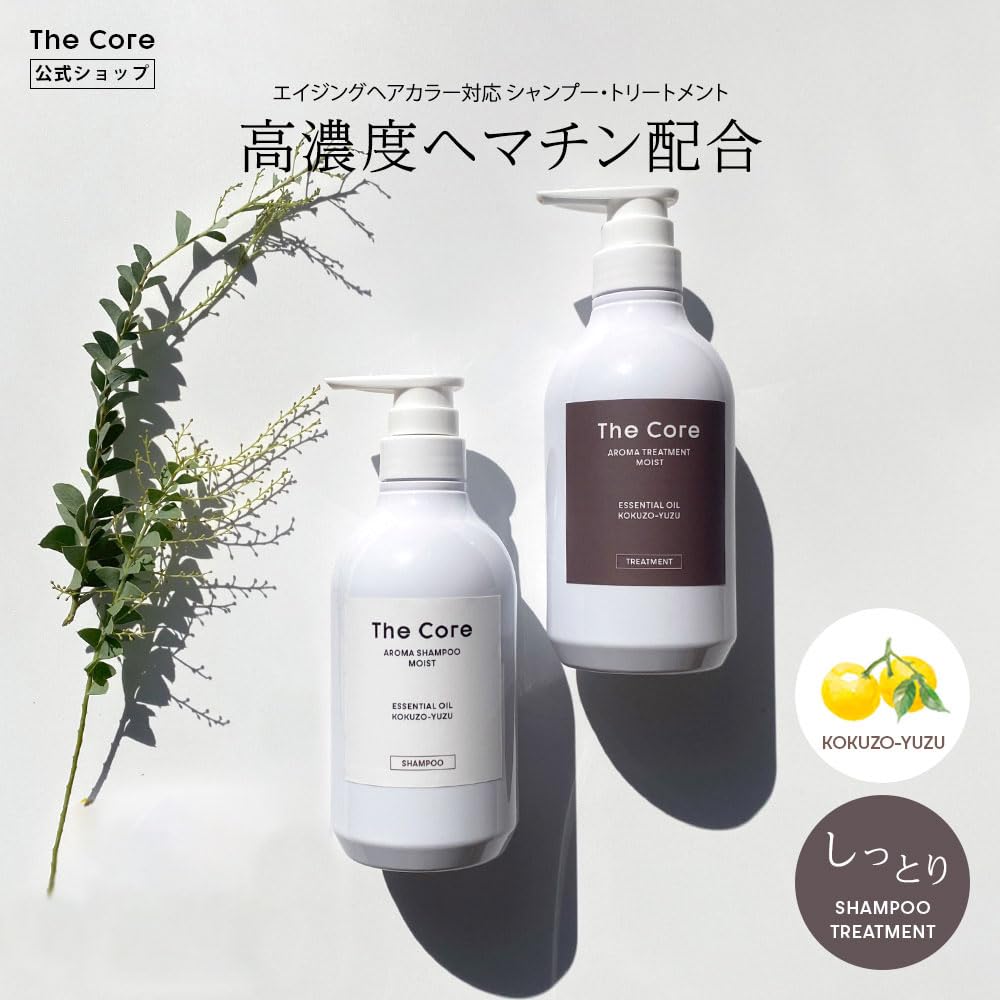 AND CORE Aroma Shampoo Treatment 500ml Essential Oil & Set, Moist, [Yuzu Set, Hematin]