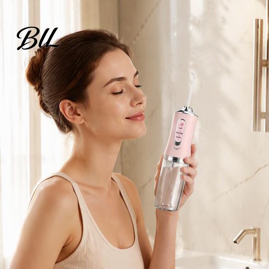Electric Oral Cleaner Water Dental Flosser, 3 Levels Cordless Irrigator for Teeth Hygiene Spa Cleaning, Rechargeable with 4 Jet Tips Flosser