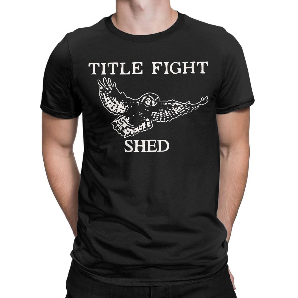 Mens TShirts Title Fight Shed Owl Funny Cotton Tee Shirt Short Sleeve T Shirt Round Neck Tops 4XL 5XL 6XL