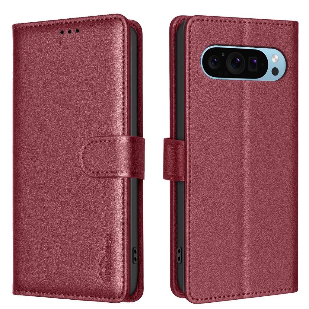 Portofel cu blocare RFID, model lici, piele PU, cu sloturi pentru carduri, husă de telefon pentru Google Pixel 8, Pixel 8a, Pixel 8 Pro, Pixel 9, Pixel 9 Pro