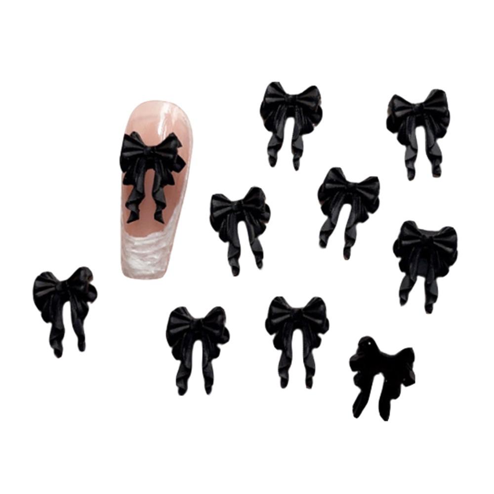 30PCS Multiple Colors Fairy Waved Pearl Bowknots Resin Material Minimalist Design Resin Nail Art Charms Bowknot Shape