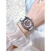 Automatic Mechanical Watch for Women Hollow‑Out Skeleton Dial Luminous Hands Watch Leather Band Waterproof