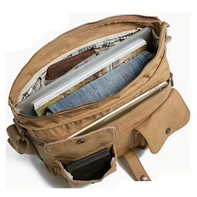 Japanese Retro Casual Canvas Bag, Large Capacity Commute Shoulder Crossbody Bag, College Style Men's and Women's Tote Bags