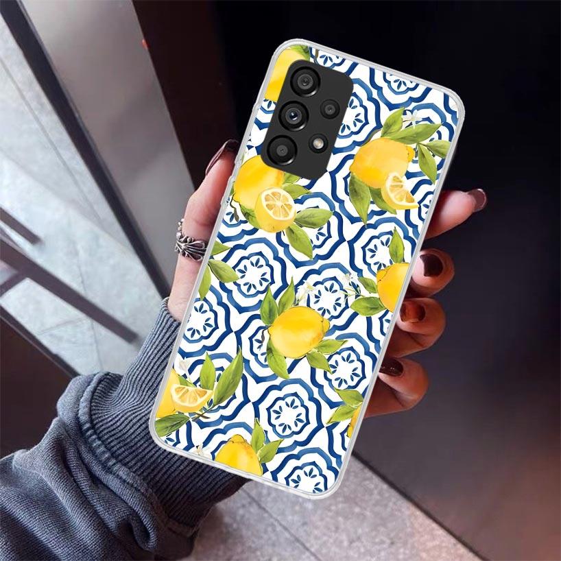 Mediterranean Lemon Phone Case For Samsung Galaxy A12 A52S A42 A32 A22 A51 A50 Note 20 Ultra 10 S10 Plus A71 A70 A31 A30 A10S Ga