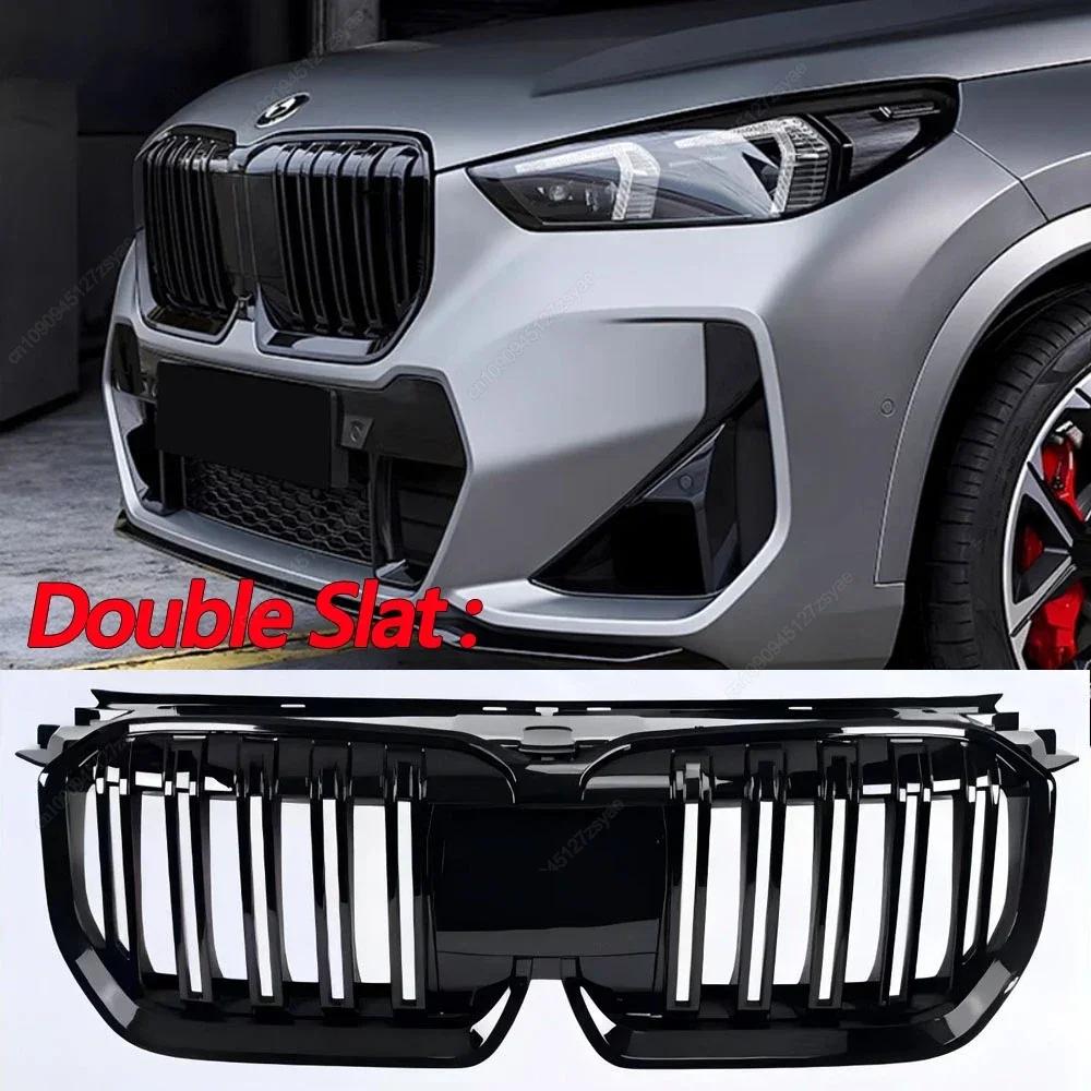 Car Grille Single / Double Slat Car Front Bumper Grilles For BMW X1 U11 iX1 M Sport 2022-2024 Racing Grill Bodykits Tuning Black
