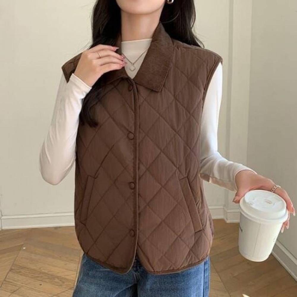 Navava Women S Lightweight Padded veSt Nc470 Diamond Quilting Collar