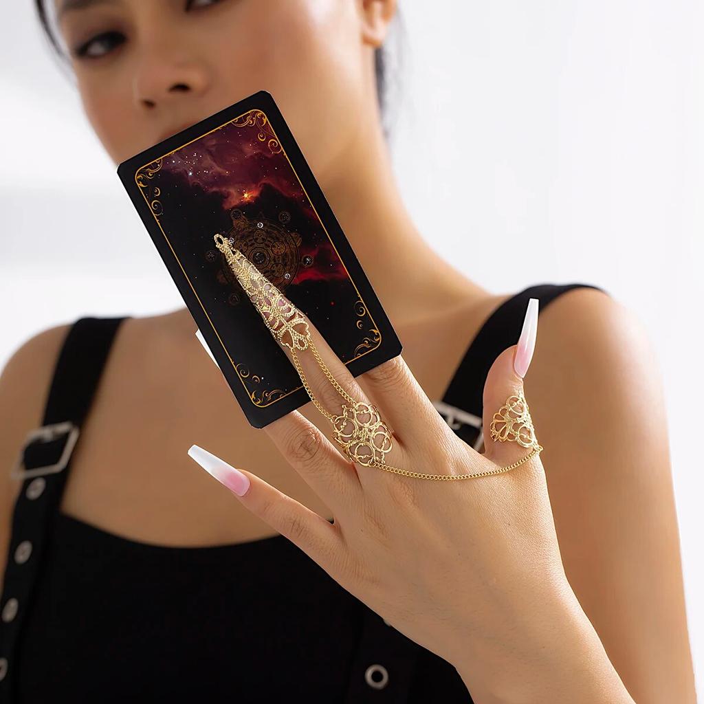 4 Pezzi Anelli Dita Regolabili Unici Stile Zingaro Dubai Dita Aperte per Donne Tendenza Vintage Punk Anello Unghia Danzatrice del Ventre Cosplay Gioielli