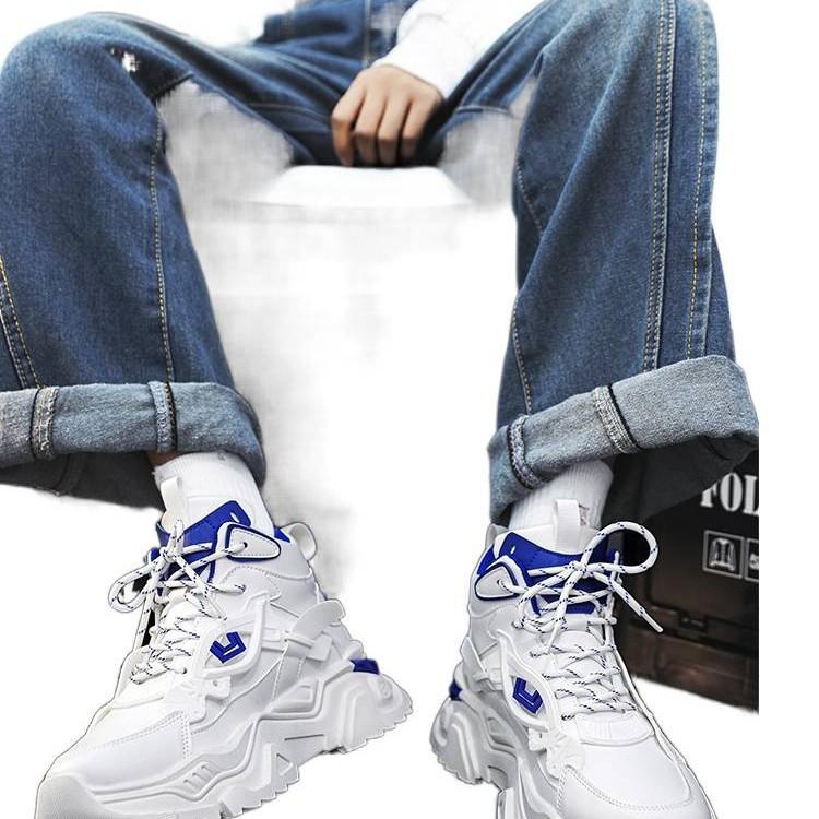 New inner height increase 11 high-top board shoes platform casual mesh dad shoes