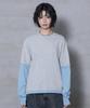 XTONZ Xtt166 Roll-Up Layered Crop Long Sleeve (Gray)