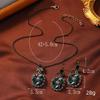Meier Classic Ethnic Style Exaggerated European and American Bohemian Court Style Diamond-studded Earrings and Necklace