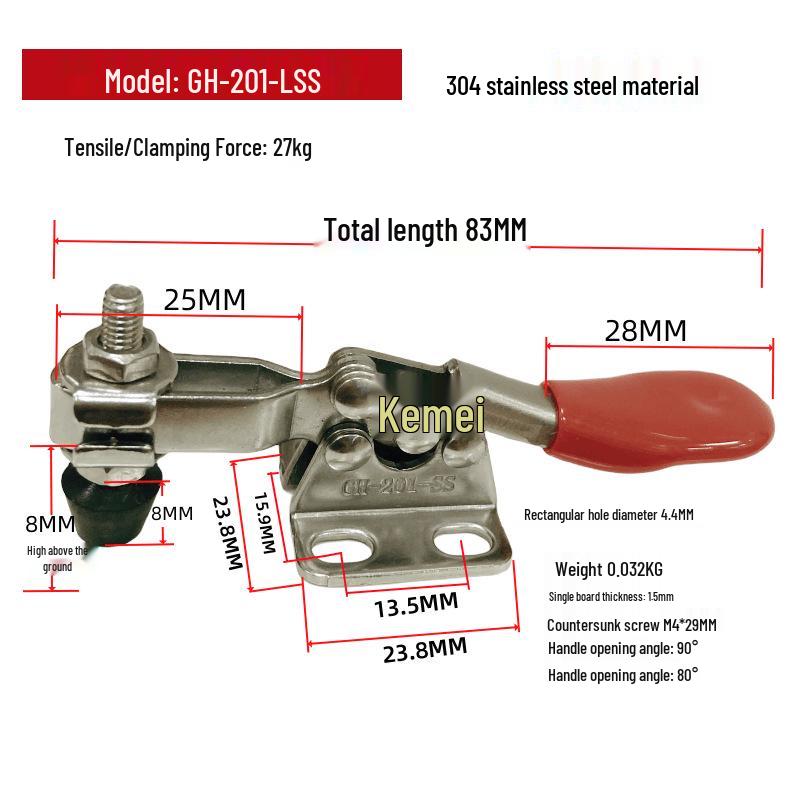Quick Clamp GH201: Stainless Steel 201A Pliers, 201B Collet, 201C Fixture, 225D Toggle Clamp