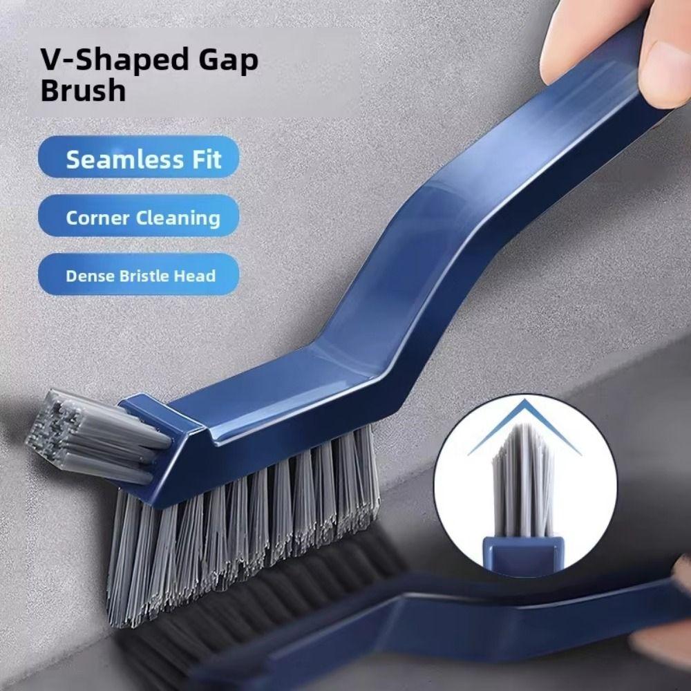 V-Shaped Long Handled Gap Brush 3 in1 Crevice Brush Deep Cleaning Corner Brush  Floor Tiles