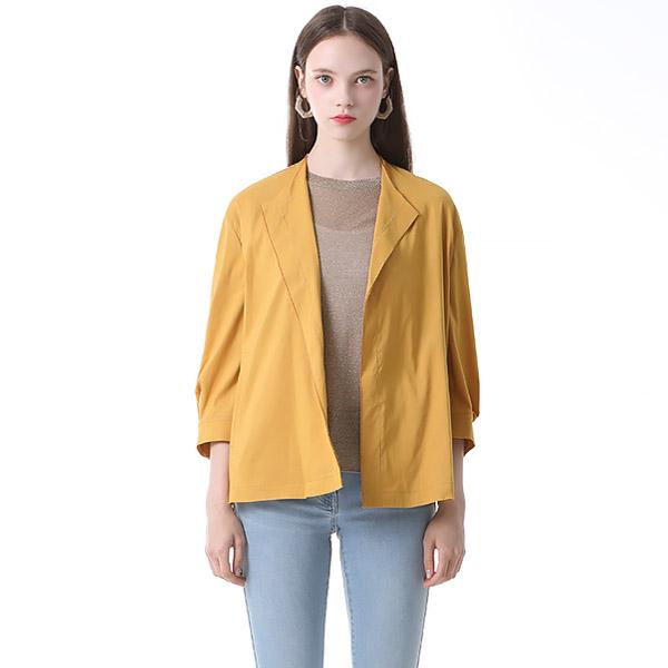  She S miSS  Flirty Linen Blend Solid Open Jacket