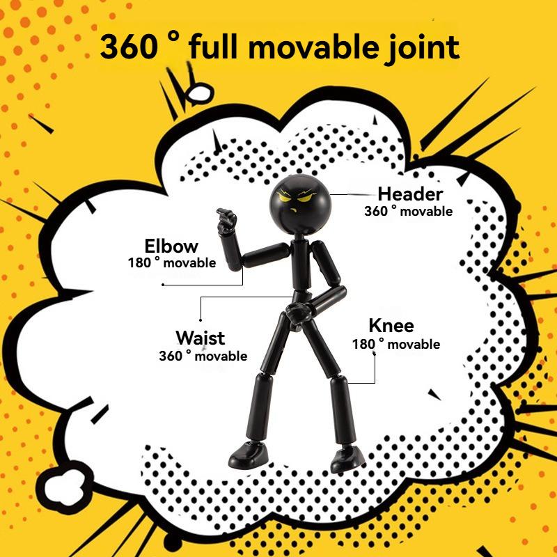 3d Printed Matchstick Human Multi Joint Movable Assembly Puzzle Figurine Decoration Toy Battle Splicing Doll Birthday Gift