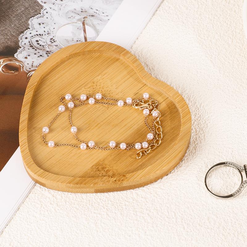 Herzförmiges Umweltfreundliches Bambus Holztablett Lebensmittel Tee Kaffee Servierplatte Obst Brot Geschirr Snack für Zuhause