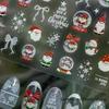 Christmas Snowman Nail Art Stickers Winter Fresh Nail Stickers White Snow Crystal Ball Ornament Stickers