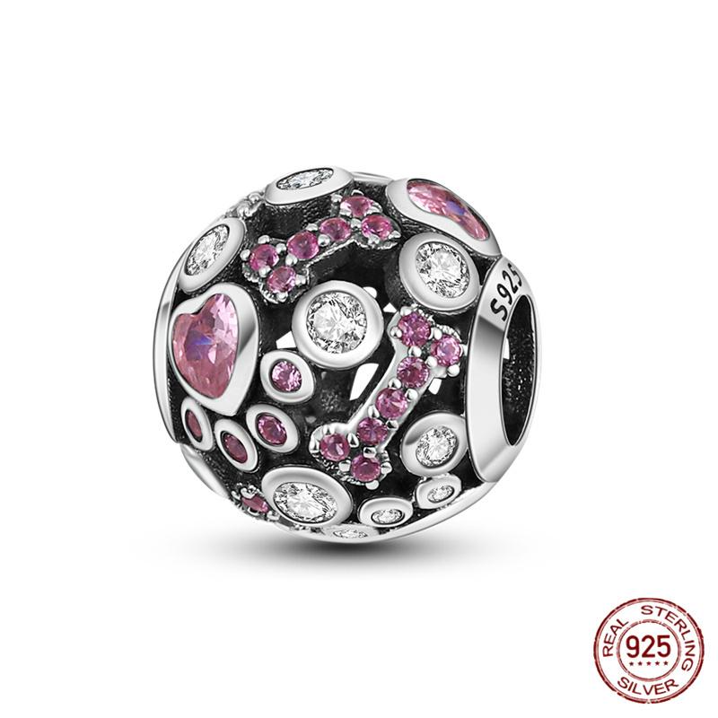 Copper Purple Series Pony Bear Butterfly Shape Charm Beads For 3Mm Original Bracelet Diy Women Jewelry Gift