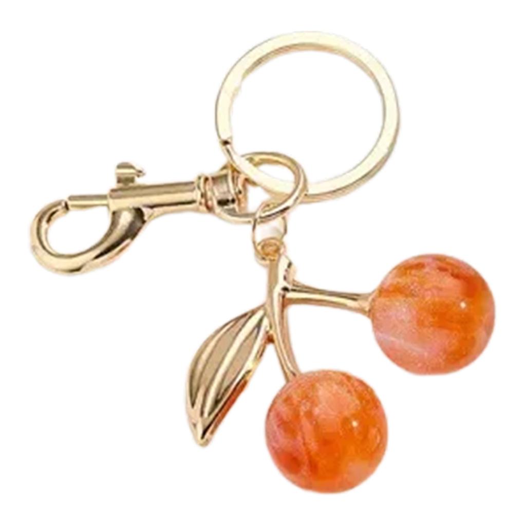 Sparkling Cherry Bag Accessory Fashion Keychain Alloy Resin Texture Cherry Keyrings Perfect for Party and Casual Outfits