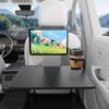 Aluminum Car Seat Phone Holder & Desk with Magnetic Headrest Attachment