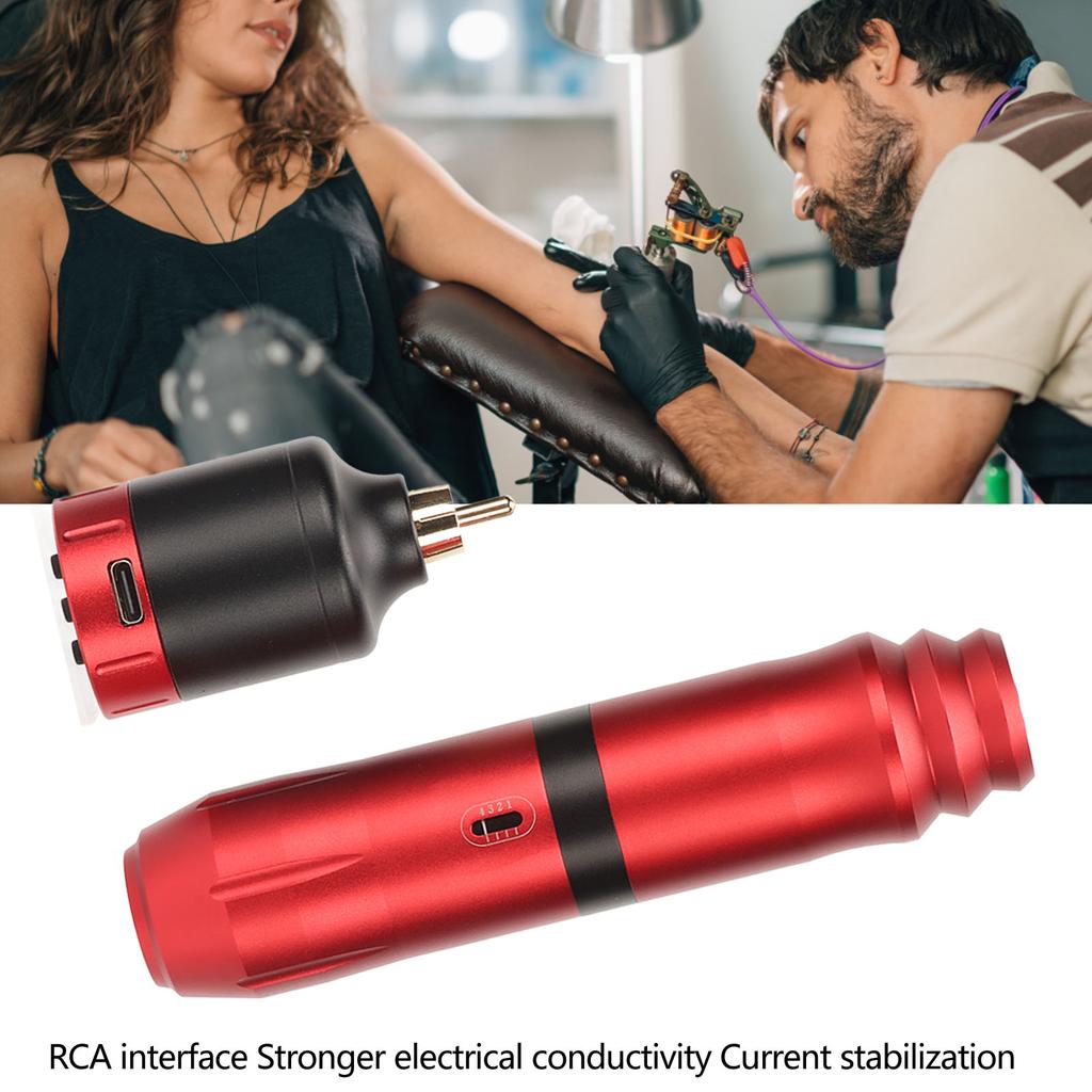 Tattoo Pen Machine Kit with 1300mAh Power Supply Clip Cord Connector Wireless Tattoo Pen Kit