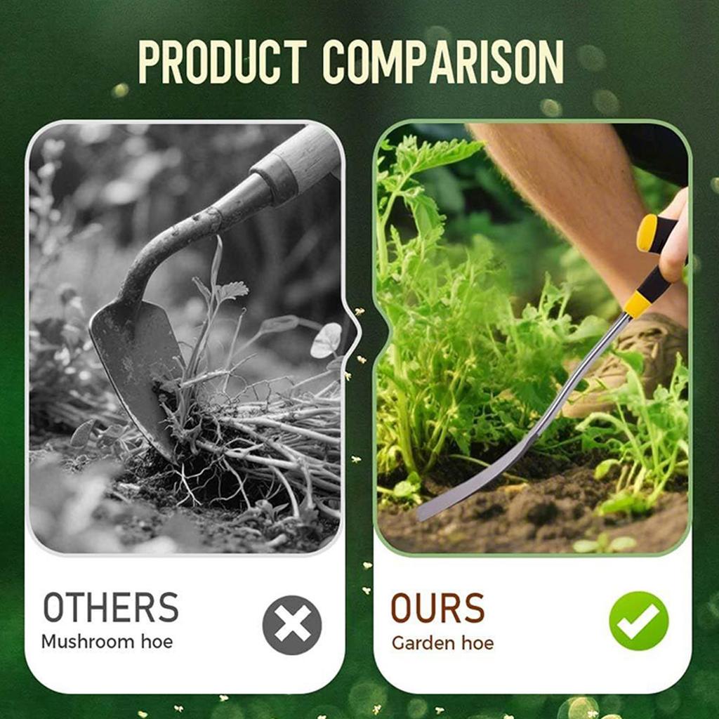 Grass Puller Tool Manual Grass Removal Tool with Handle Heavy Duty Uprooting Weeding Rake Artifact Handle Garden Trowel