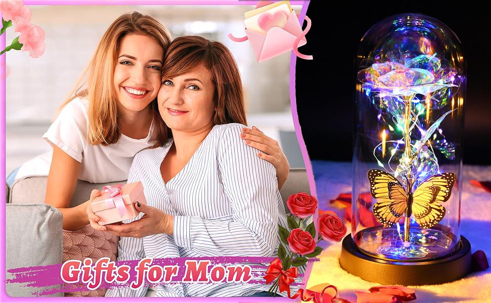 Eternal Rose Glass Dome - Preserved Flower Gift for Mother's Day, Valentine's Day & Christmas