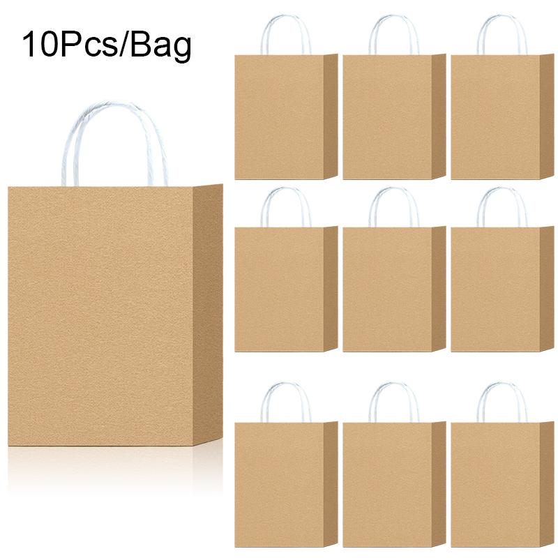 10PC/Bag Gift Bags Party Supplies White Pink Khaki Laser Bridal Showers With Handles Birthday Parties Multiple Options Available