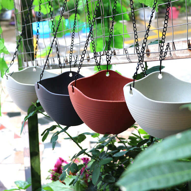 BRICE Pot De Plantation Round Hanging Planter Outdoor Garden Coloured Plant Pot
