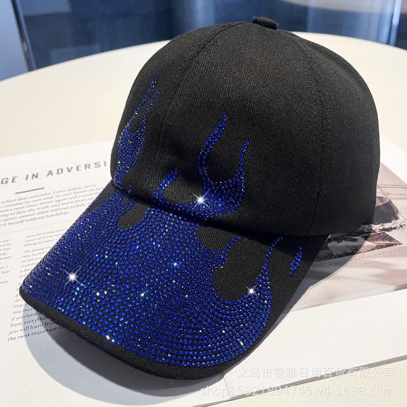 Fashion Hot-drilling Flame Baseball Cap for Men and Women Outdoor Personalized Street Style Sunshade and Sunscreen Cap