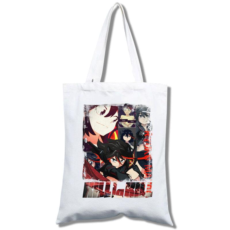 Kill La Kill Student Shopping Mobile Phone White Canvas Model Portable Messenger Bag Canvas Bag