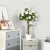 Piante Artificiali Rosa Bianco Floreale in Vaso, Piante Finte per Arredamento Interno Casa, 90cm