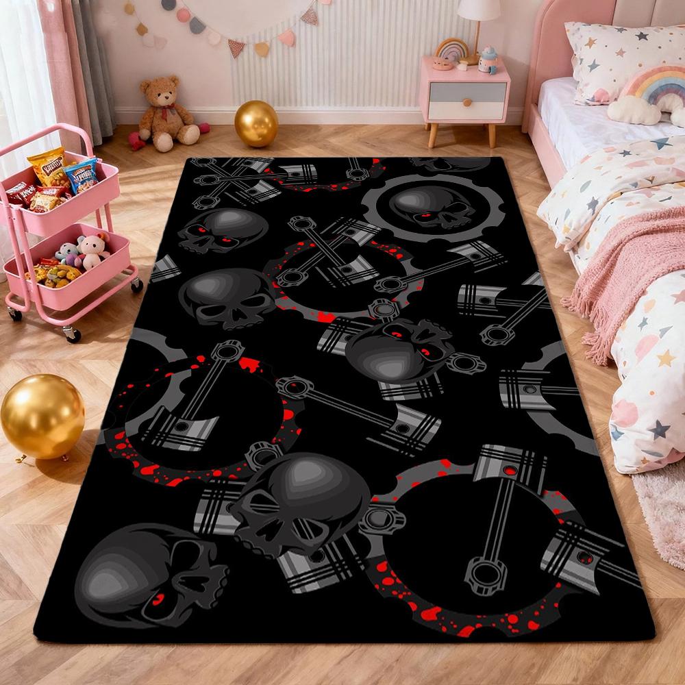 Dark Satanic Black Metal Art Patterned Rug Allseason Carpet For Entryway Home Party Decor Gift For Friends