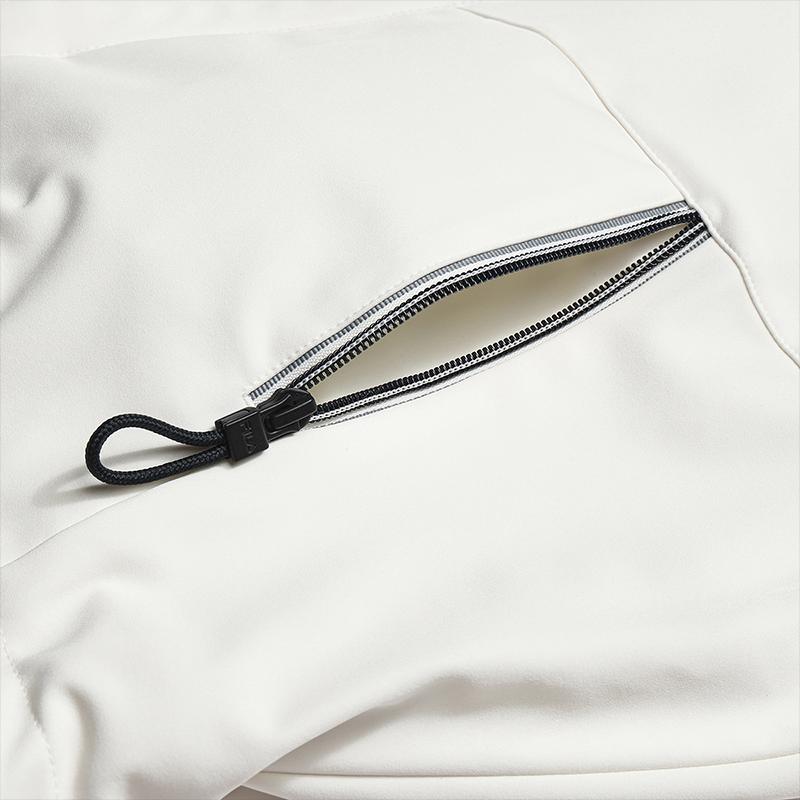 Fila Heritage Fashion Classic Simple Trendy Sports Casual Versatile Warm Hooded Loose Woven Jacket Women Jackets Cloud-Mushroom-White F11W618706FWT