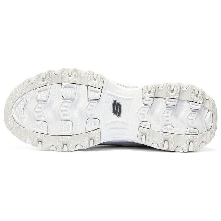 Skechers DLites 1.0 Piele Versatil Confortabil Simplu Echilibrat Ușor Pantofi Casual cu Glezna Joasă Adidași Damă Alb Gri 150235-WSL