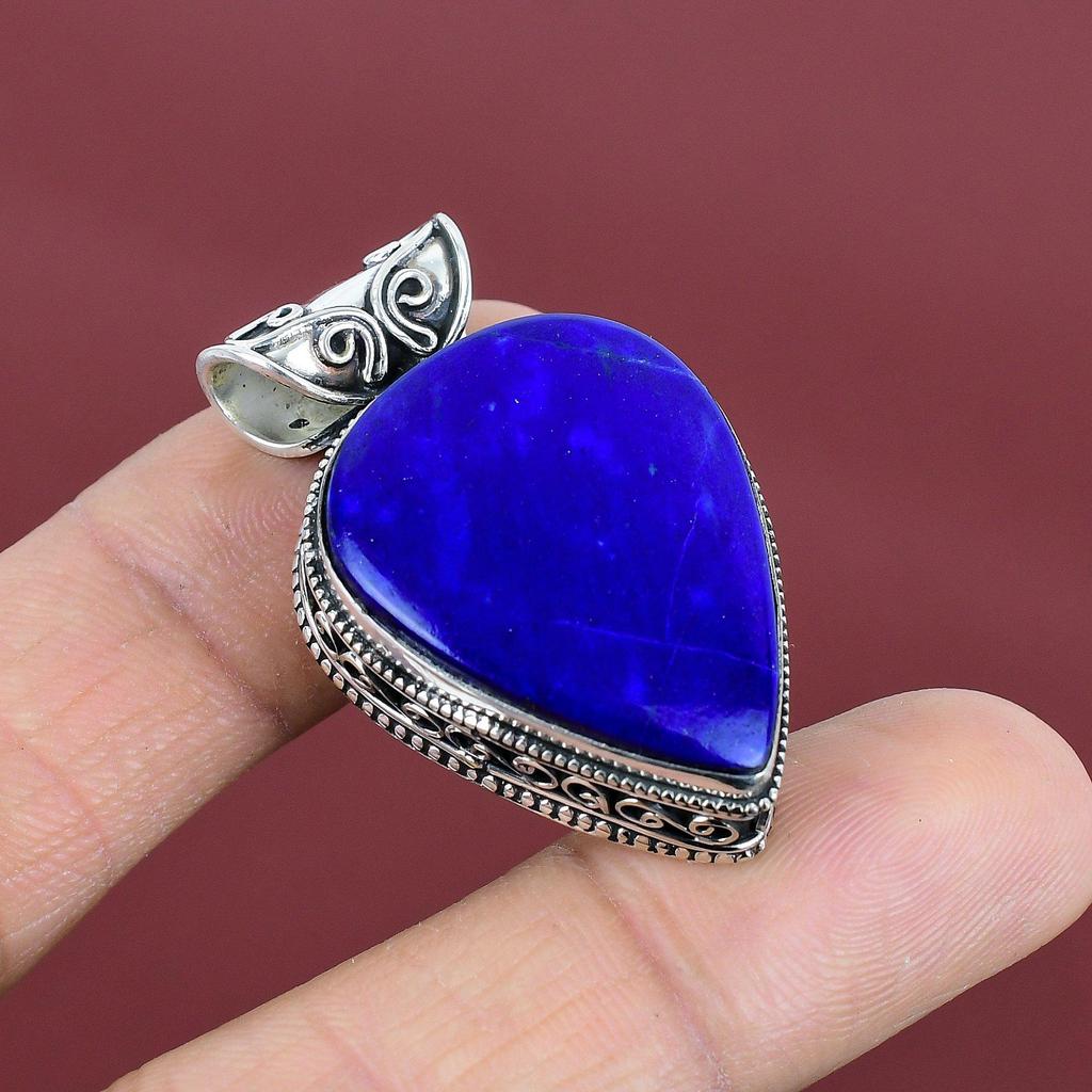 Lapis lazuli pendant vintage jewelry real gemstone pendant 925 sterling silver pendant handmade pendant lapis lazuli jewelry gifts for women