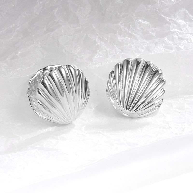 Creative Fashion Ocean Shell Earrings for Women Men Geometric Metal Textured Earrings Jewelry Wholesale Direct Selling