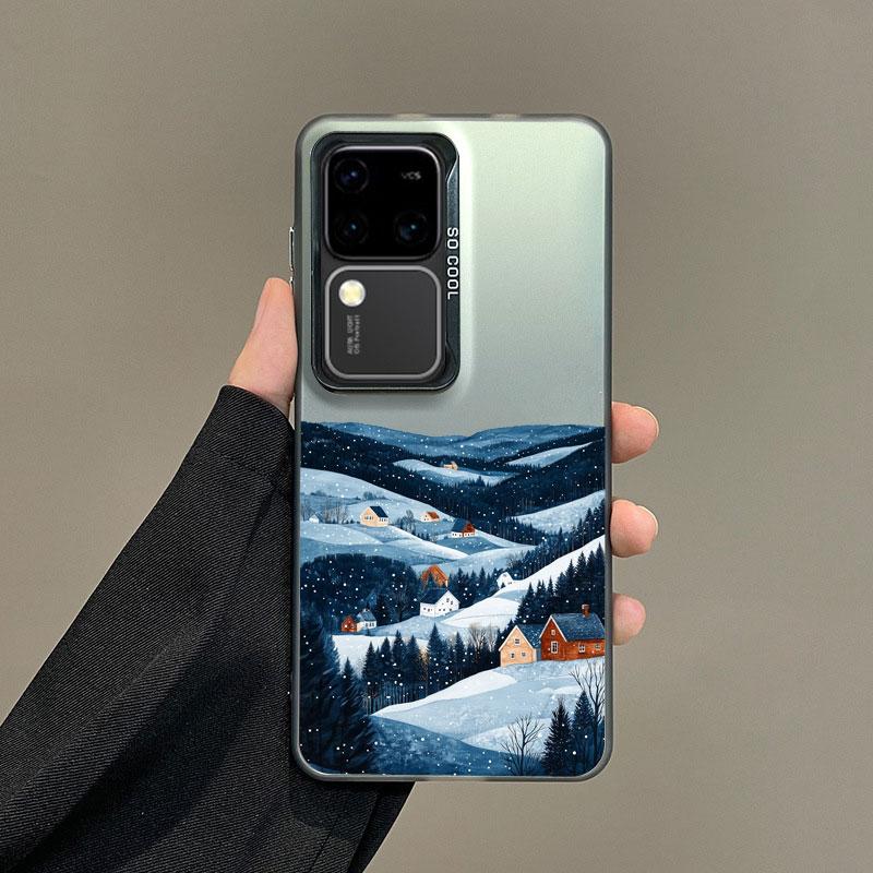 For Samsung Galaxy S25 S22 Ultra Plus S24 S23 Ultra Plus FE S21 FE Laser Phone Case Norwegian Scenery Shockproof Back Covers