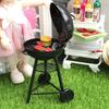 Dukkehus Miniature Sort Grill Model Køkkenlegetøj til Dukkehus Picnic Grill Have Udendørs Dekoration Lade-som-leg Legetøj