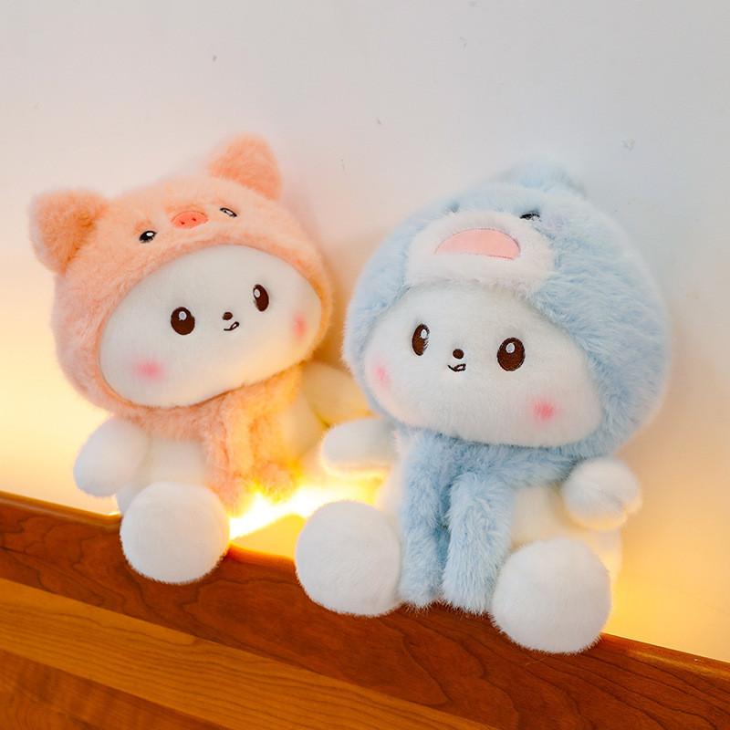 Plush Cat Toys Shark Scarf Cartoon Animals Fill Doll Christmas Gift Ornament