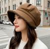Autumn and Winter Hat Women's Bucket Hat Fleece Cold Protection Ear Protection Internet Celebrity Basin Hat Casual Lamb Wool Star Anise Beret Versat