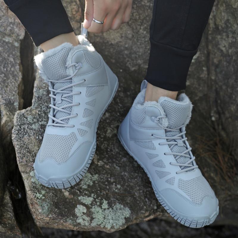 Herren Damen Winter Sneaker High-Top Schneestiefel Plüsch Warm Lässige Sportschuhe Rutschfest Camping Trekkingschuhe